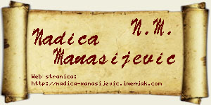 Nadica Manasijević vizit kartica